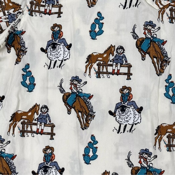 WRANGLER GIRLS L LONG SLEEVE COWGIRL BRONCO BUSTING WESTERN PEARL SNAP NWT - Picture 13 of 13